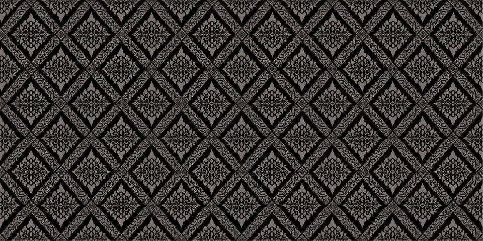 Line Thai pattern background Vector illustration. Stock Illustration