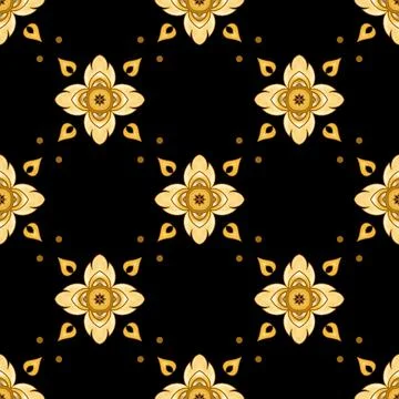 Line Thai seamless pattern on background. Stock Illustration
