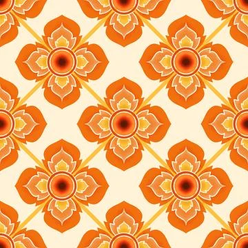 Line Thai seamless pattern on background. Stock Illustration