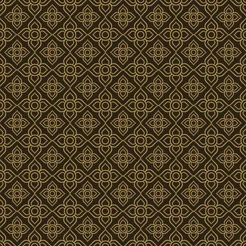 Line Thai.Thai Style Pattern Seamless Background ,Vector illustration Stock Illustration