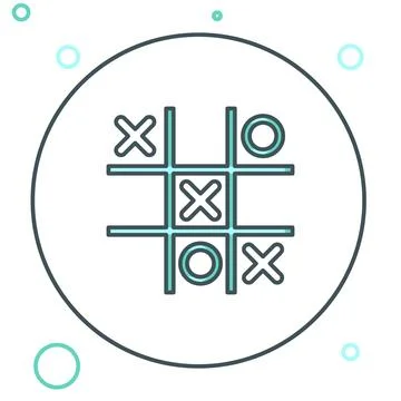 Line Tic tac toe game icon isolated on white background. Colorful outline c.. 스톡 일러스트