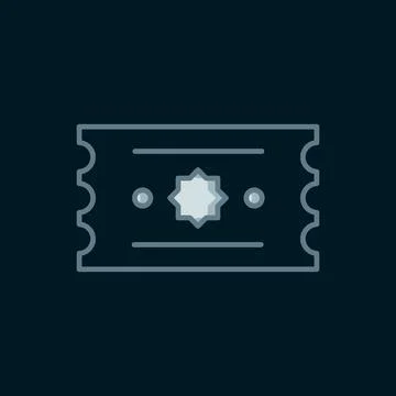 Line Ticket icon isolated on black background. Amusement park. Flat filled .. イラスト素材