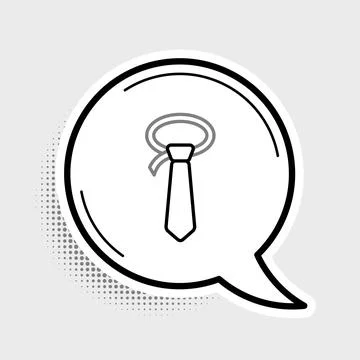 Line Tie icon isolated on grey background. Necktie and neckcloth symbol. Co.. Stockillustratie