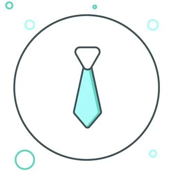Line Tie icon isolated on white background. Necktie and neckcloth symbol. C.. Illustrazione stock