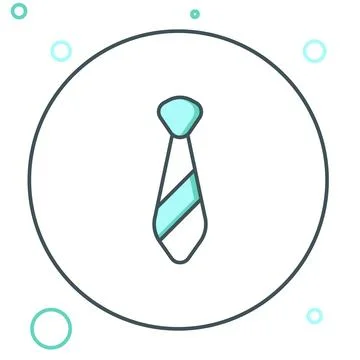 Line Tie icon isolated on white background. Necktie and neckcloth symbol. C.. Illustrazione stock