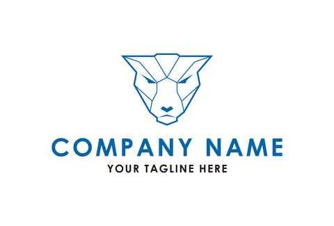 Line Tiger Head Logo Design	 Stock Illustration