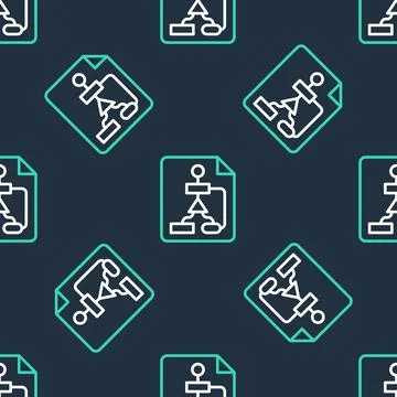 Line Tile flowchart for program design or process management plan icon isolated 스톡 일러스트