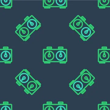 Line Time chess clock icon isolated seamless pattern on blue background. Sport Illustrazione stock