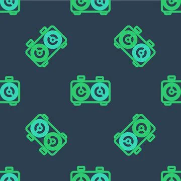 Line Time chess clock icon isolated seamless pattern on blue background. Sport 스톡 일러스트