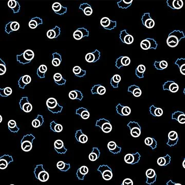 Line Time Management icon isolated seamless pattern on black background. Clock Stock Illustration