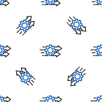 Line Time management icon isolated seamless pattern on white background. Clock Stock Illustration