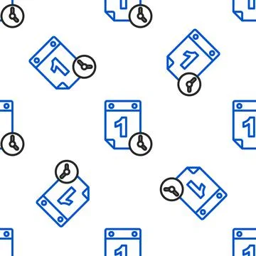 Line Time management icon isolated seamless pattern on white background. Clock 스톡 일러스트