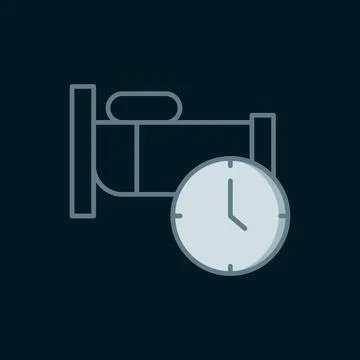 Line Time to sleep icon isolated on black background. Sleepy zzz. Healthy l.. Illustrazione stock