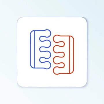 Line Toe separator for pedicure icon isolated on white background. Colorful Stock Illustration