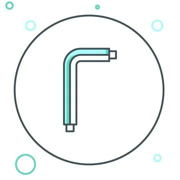 Line Tool allen keys icon isolated on white background. Colorful outline co.. Stock Illustration