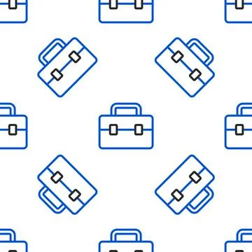 Line Toolbox icon isolated seamless pattern on white background. Tool box sign 스톡 일러스트