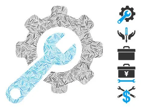 Line Tools Icon Vector Mosaic イラスト素材