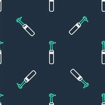 Line Tooth drill icon isolated seamless pattern on black background. Dental Stock Illustration