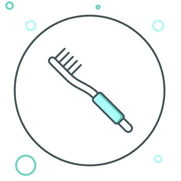 Line Toothbrush icon isolated on white background. Colorful outline concept.. Illustrazione stock