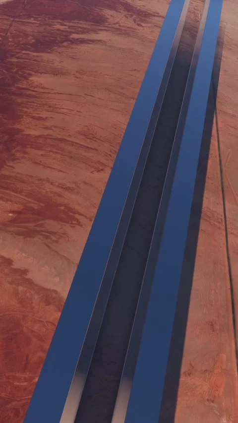 The Line - Top aerial drone view of the city of the future. Neom in Tabuk Video stock 282925147