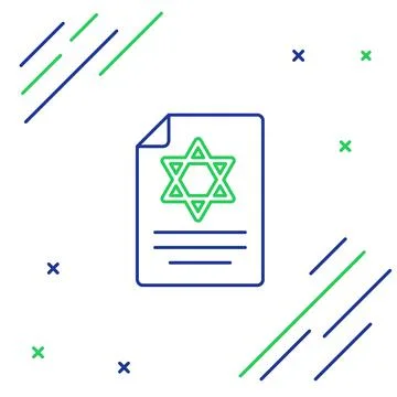 Line Torah scroll icon isolated on white background. Jewish Torah in expanded Illustrazione stock