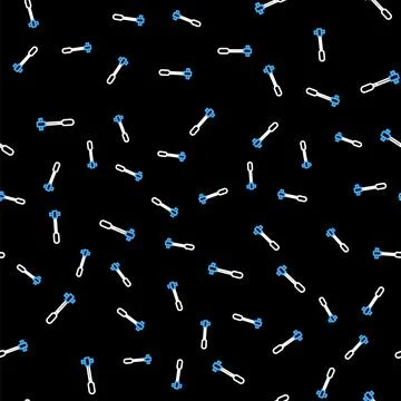 Line Torch flame icon isolated seamless pattern on black background. Symbol fire Stockillustratie