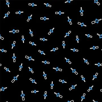 Line Torch flame icon isolated seamless pattern on black background. Symbol fire Stock Illustration