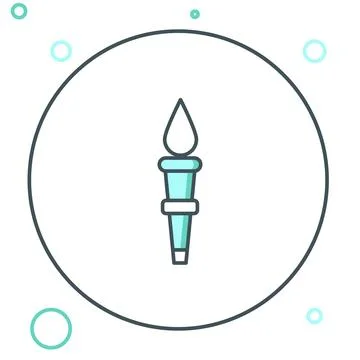 Line Torch flame icon isolated on white background. Symbol fire hot, flame .. Stock Illustration