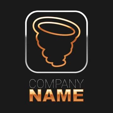 Line Tornado icon isolated on black background. Cyclone, whirlwind, storm fun Stock Illustration