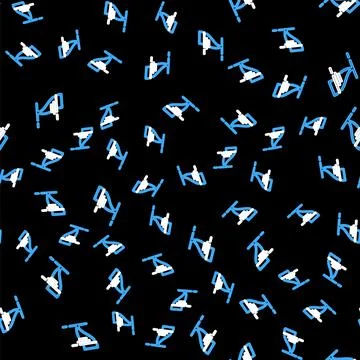 Line Tornado icon isolated seamless pattern on black background. Cyclone Illustrazione stock