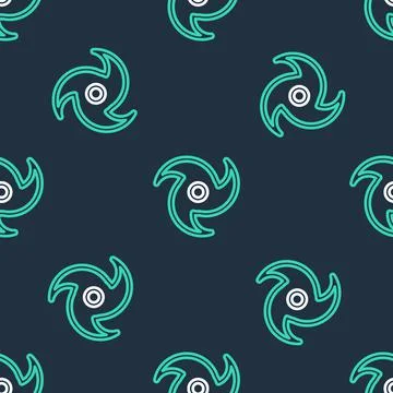 Line Tornado icon isolated seamless pattern on black background. Cyclone Illustrazione stock