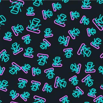 Line Tornado icon isolated seamless pattern on black background. Cyclone Illustrazione stock