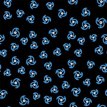 Line Tornado icon isolated seamless pattern on black background. Cyclone Illustrazione stock