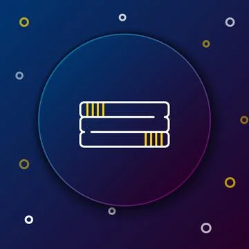 Line Towel stack icon isolated on blue background. Colorful outline concept Stock Illustration