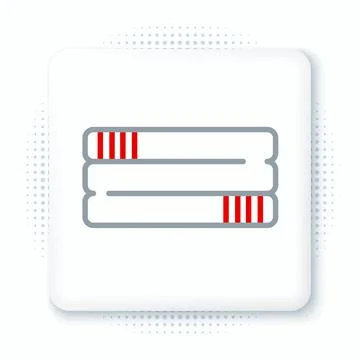 Line Towel stack icon isolated on white background. Colorful outline concept Stock Illustration