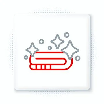 Line Towel stack icon isolated on white background. Colorful outline concept Stockillustratie