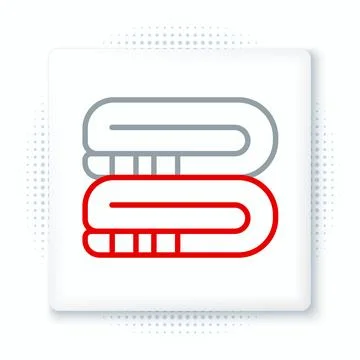 Line Towel stack icon isolated on white background. Colorful outline concep.. イラスト素材