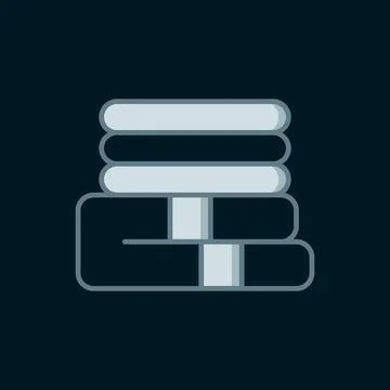 Line Towel stack icon isolated on black background. Flat filled outline sty.. 스톡 일러스트