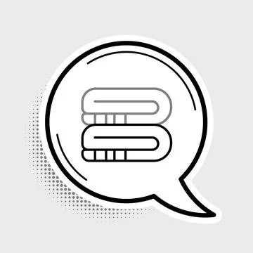 Line Towel stack icon isolated on grey background. Colorful outline concept.. Stock Illustration