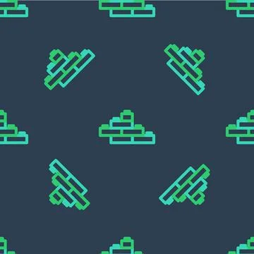 Line Toy building block bricks for children icon isolated seamless pattern on 스톡 일러스트