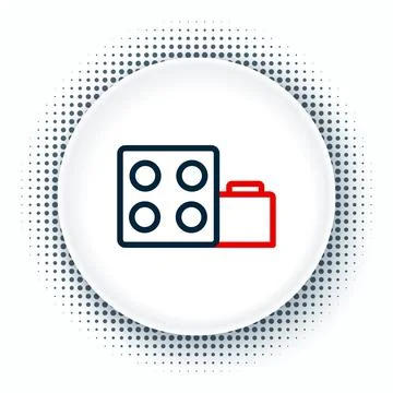 Line Toy building block bricks for children icon isolated on white background Ilustración de archivo