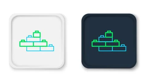 Line Toy building block bricks for children icon isolated on white background Ilustración de archivo