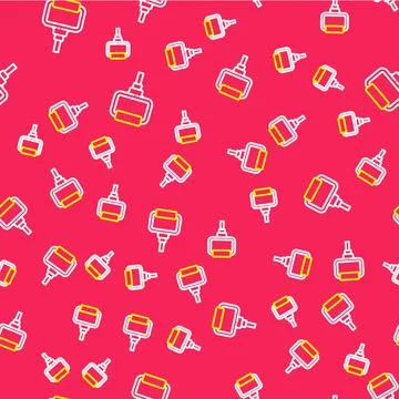 Line TPX loop training equipment icon isolated seamless pattern on red Illustrazione stock