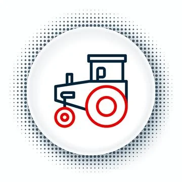 Line Tractor icon isolated on white background. Colorful outline concept. V.. Stock Illustration