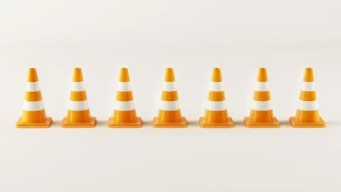 Line from traffic cones . Stock Illustration