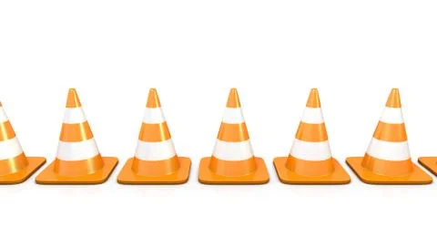Line of traffic cones Stock Illustration