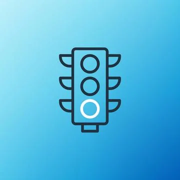 Line Traffic light icon isolated on blue background. Colorful outline concept Stock Illustration