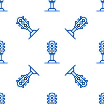 Line Traffic light icon isolated seamless pattern on white background. Colorful Stock Illustration