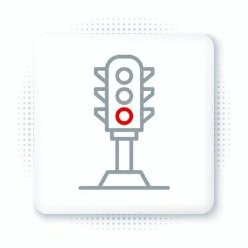 Line Traffic light icon isolated on white background. Colorful outline conc.. Stock Illustration