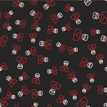 Line Train conductor icon isolated seamless pattern on black background. Vector Illustrazione stock